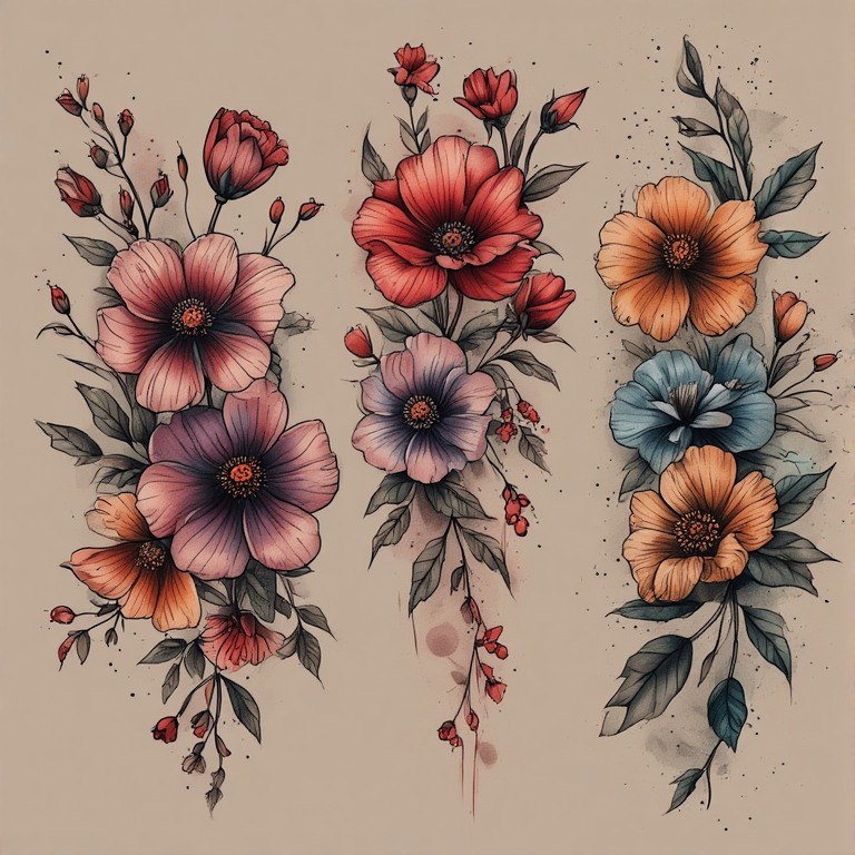 Tattoo flash: Flowers