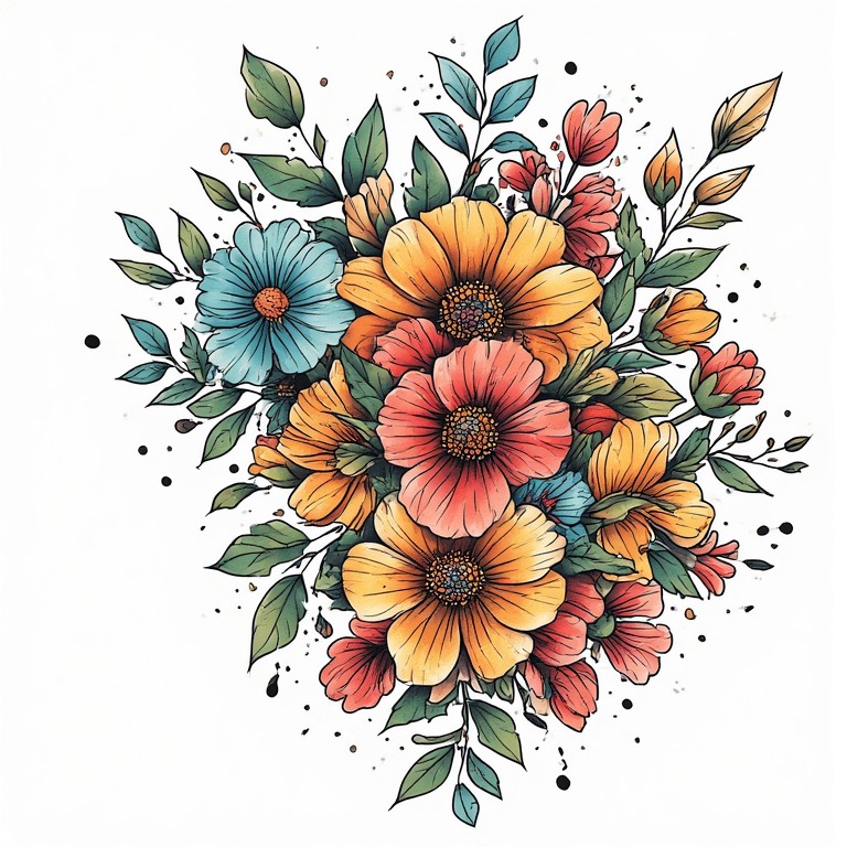 Tattoo flash: Flowers 2