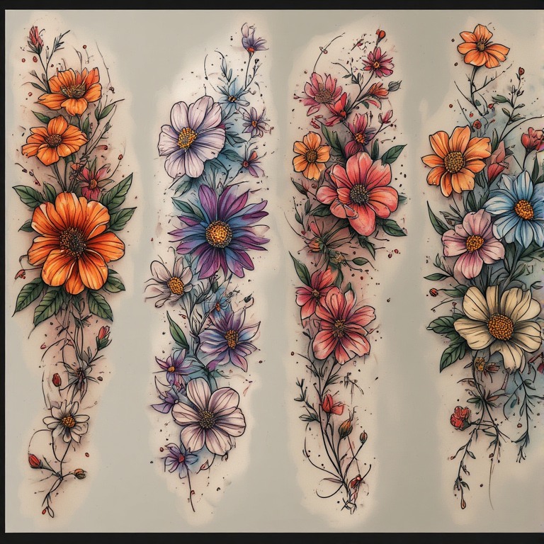 Tattoo flash: Flowers sleeve
