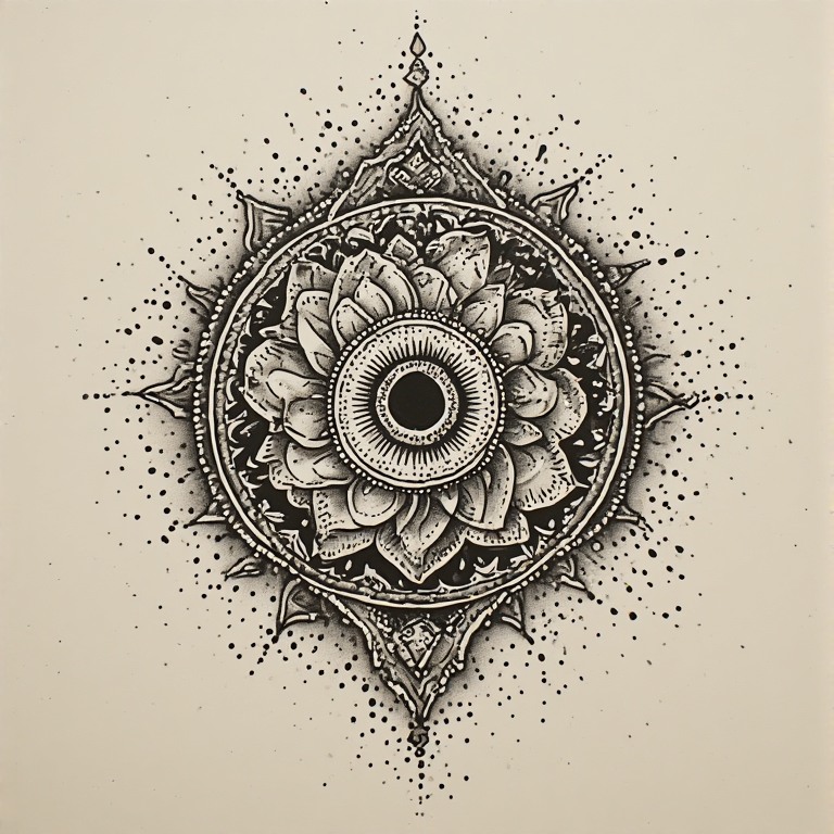 Tattoo flash: Lotus flower 1