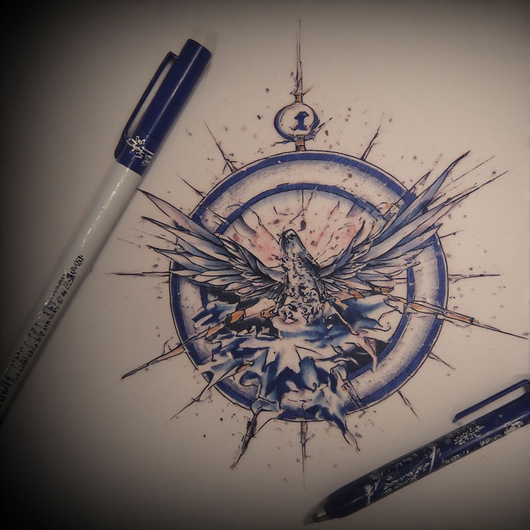 Tattoo flash: Nautical eagle