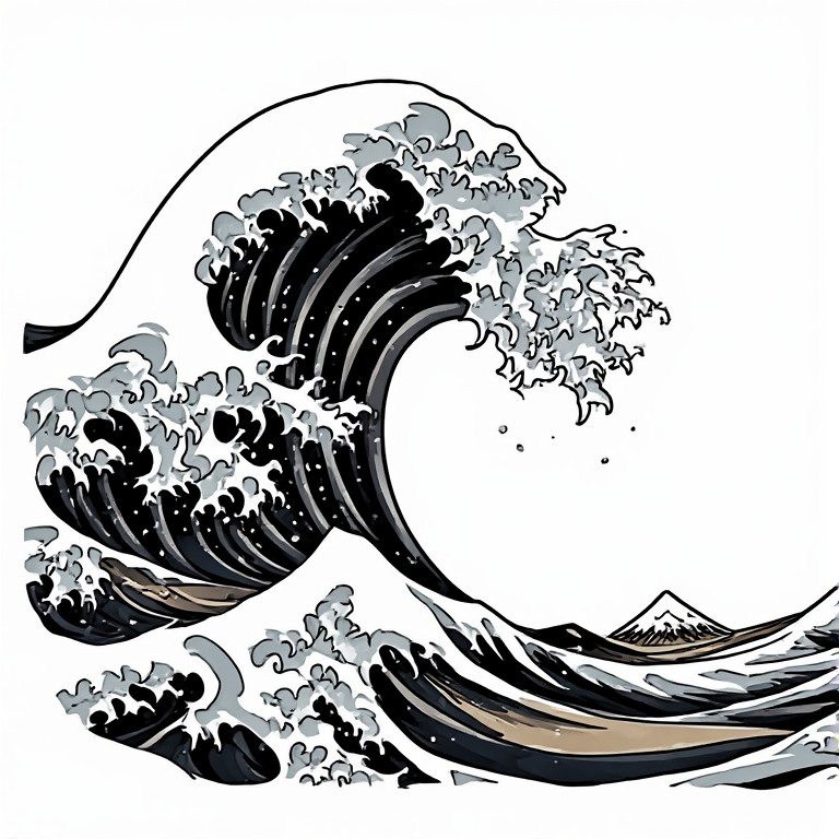 Tattoo flash: Wave